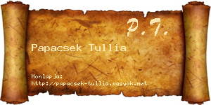 Papacsek Tullia névjegykártya